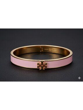 Tory Burch Pink Kira Hinged Bangle Bracelet - 10167